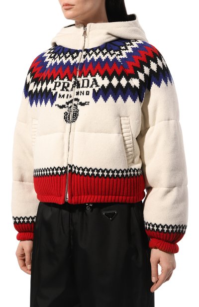 Пуховик PRADA белого цвета по цене 350000 руб., арт. 292029-10O8-F0009-212, фото 3 Пуховик PRADA, арт. 292029-10O8-F0009-212, фото 3