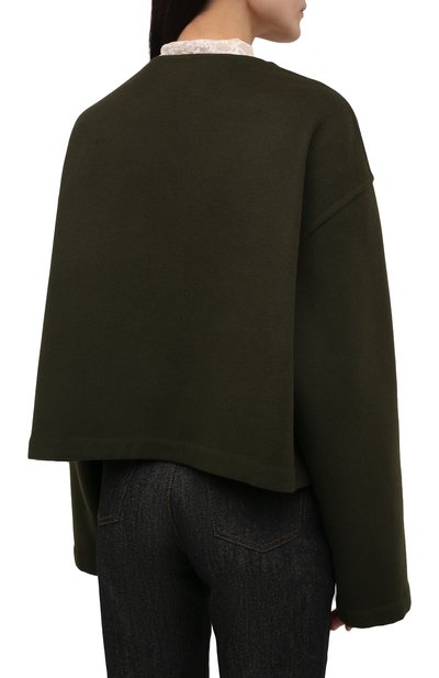 Кашемировый жакет CELINE хаки цвета по цене 323500 руб., арт. 2V76F6700, фото 4 Кашемировый жакет CELINE, арт. 2V76F6700, фото 4