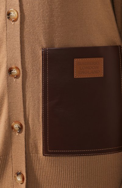 Шерстяной кардиган BURBERRY бежевого цвета по цене 99500 руб., арт. 8019289, фото 5 Шерстяной кардиган BURBERRY, арт. 8019289, фото 5