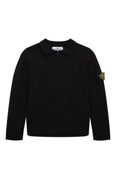 Детский хлопковый пуловер STONE ISLAND темно-синего цвета, арт. 503/B9/3-4 | Фото 1 (Рукава: Длинные; Драгоценные камни: Проставлено; Материал сплава: Проставлено; Материал внешний: Хлопок; Мальчики Кросс-КТ: Пуловер-одежда; Ростовка одежда: 4 года | 104 см)