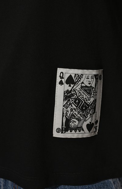 Хлопковая футболка MM6 черного цвета по цене 23800 руб., арт. S62GD0131/S23588, фото 5 Хлопковая футболка MM6, арт. S62GD0131/S23588, фото 5