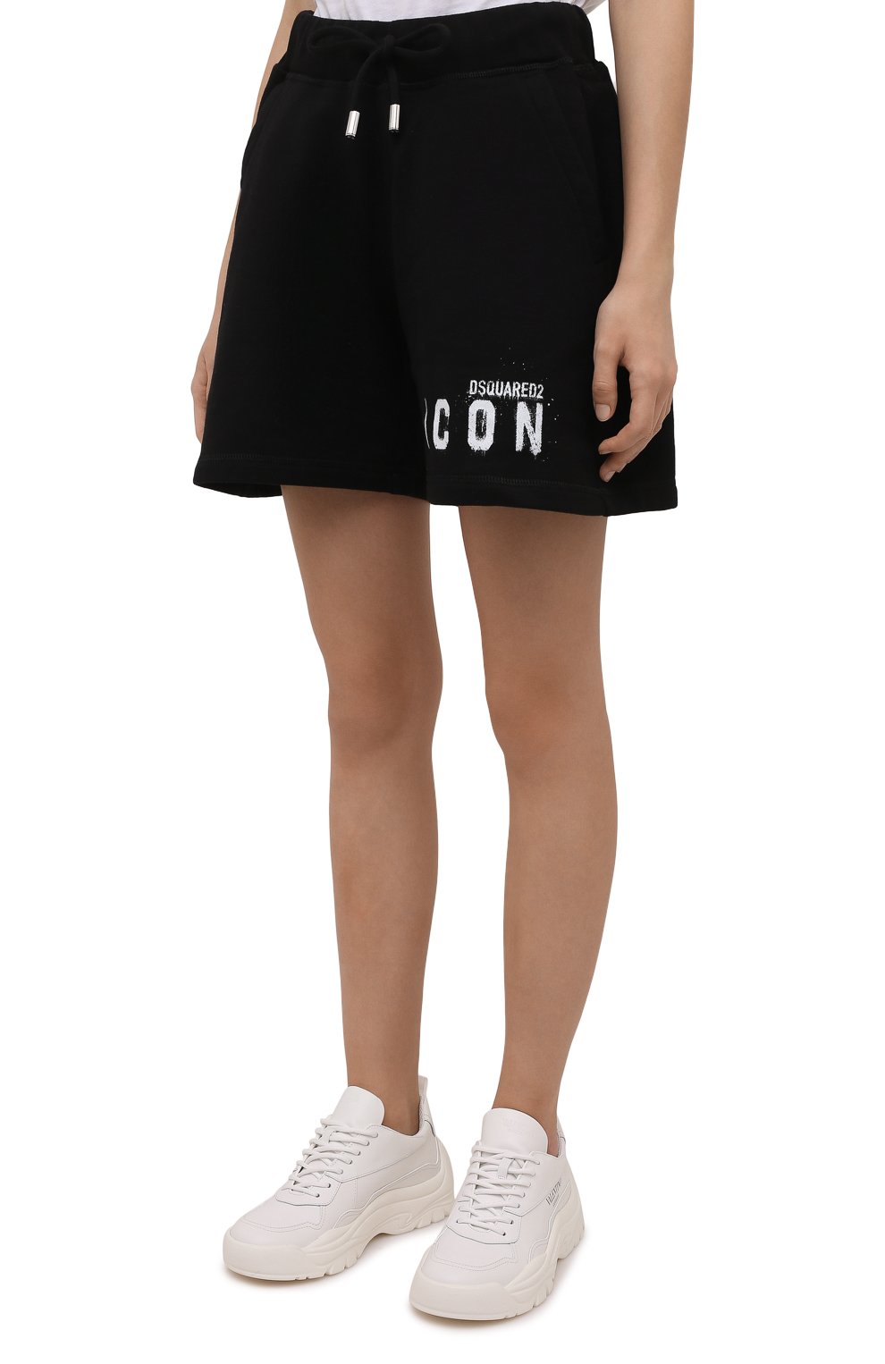 Хлопковые шорты DSQUARED2 черного цвета по цене 29950 руб., арт. S80MU0016/S25516, фото 3 Хлопковые шорты DSQUARED2, арт. S80MU0016/S25516, фото 3