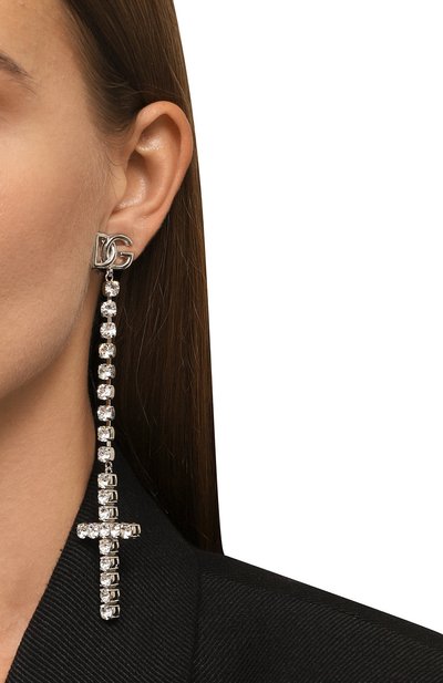 Клипсы DOLCE & GABBANA серебряного цвета по цене 95150 руб., арт. WEP4C1 W1111, фото 2 Клипсы DOLCE & GABBANA, арт. WEP4C1 W1111, фото 2