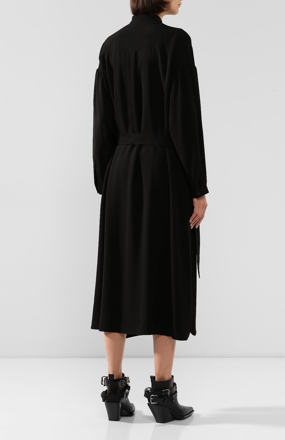 Платье YOHJI YAMAMOTO черного цвета по цене 79800 руб., арт. FJ-D51-200, фото 4 Платье YOHJI YAMAMOTO, арт. FJ-D51-200, фото 4