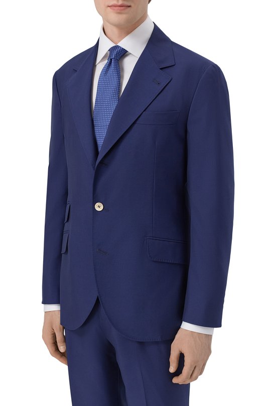 Шерстяной костюм Brunello Cucinelli M032PLDWH Синий  M032PLDWH Фото 2