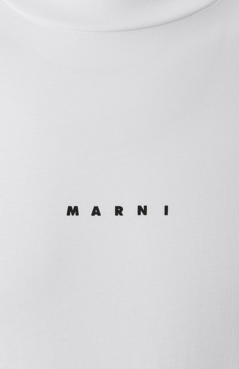 Мужская хлопковая футболка MARNI белого цвета, арт. HUMU0223P1/USCS87 | Фото 6 (Длина (для топов): Стандартные; Материал внешний: Хлопок; Стили: Кэжуэл; Рукава: Короткие; Принт: Без принта; Мужское Кросс-КТ: Футболка-одежда; Кросс-КТ: Джерси; Автоматизация состава: Проставлено; Детали: Декор; Автоматизация ТО: Проставлено)
