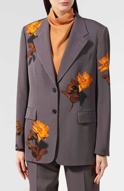 Шерстяной жакет DRIES VAN NOTEN серого цвета по цене 103500 руб., арт. 192-10404-8428, фото 3 Шерстяной жакет DRIES VAN NOTEN, арт. 192-10404-8428, фото 3