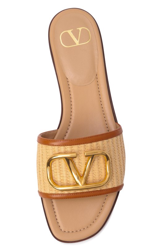 Текстильные шлепанцы Vlogo Valentino 8W2S0BD5/THQ Коричневый  8W2S0BD5/THQ Фото 6