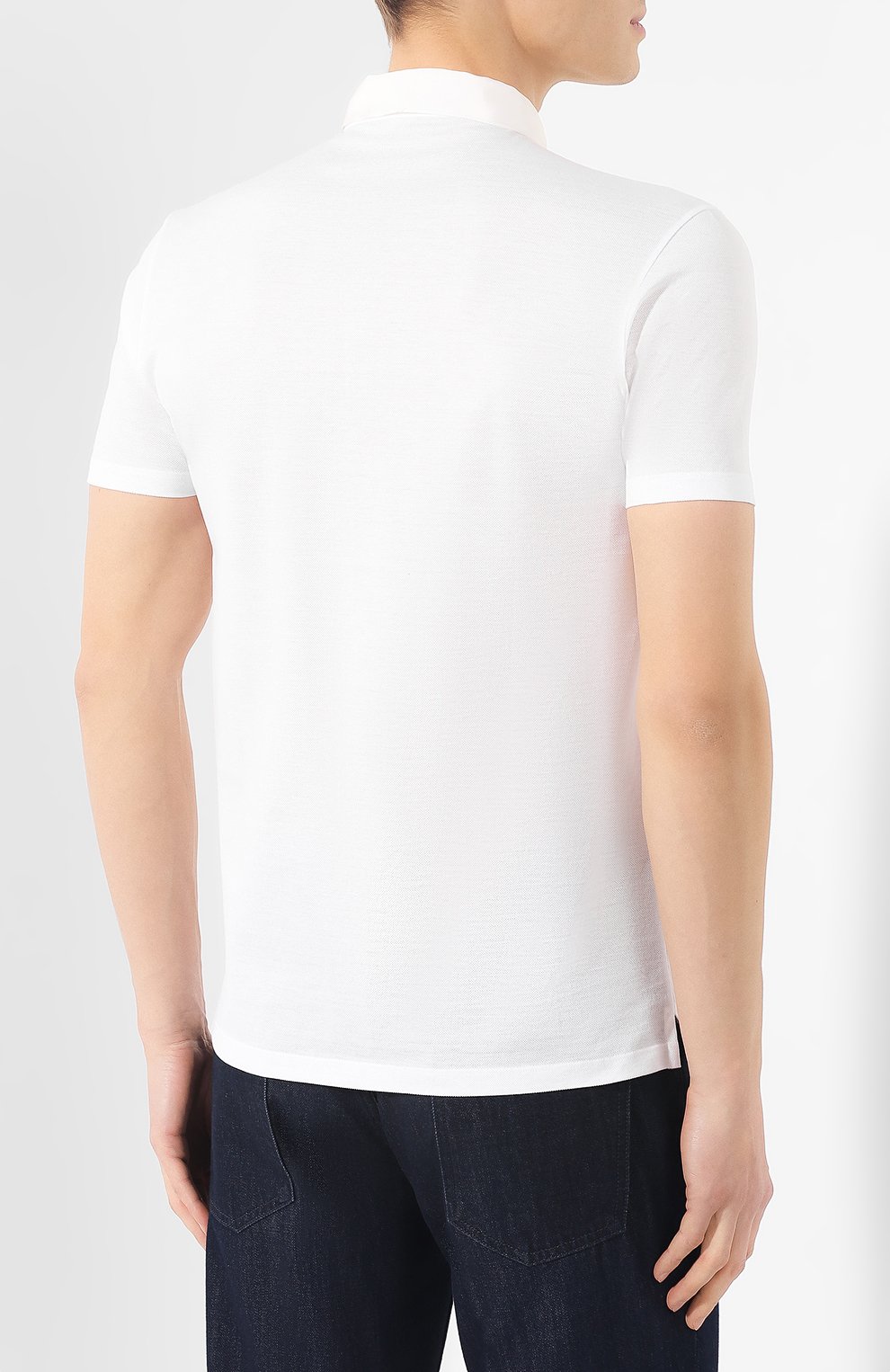 Хлопковое поло LANVIN белого цвета по цене 28350 руб., арт. RMJE0003A17, фото 4 Хлопковое поло LANVIN, арт. RMJE0003A17, фото 4