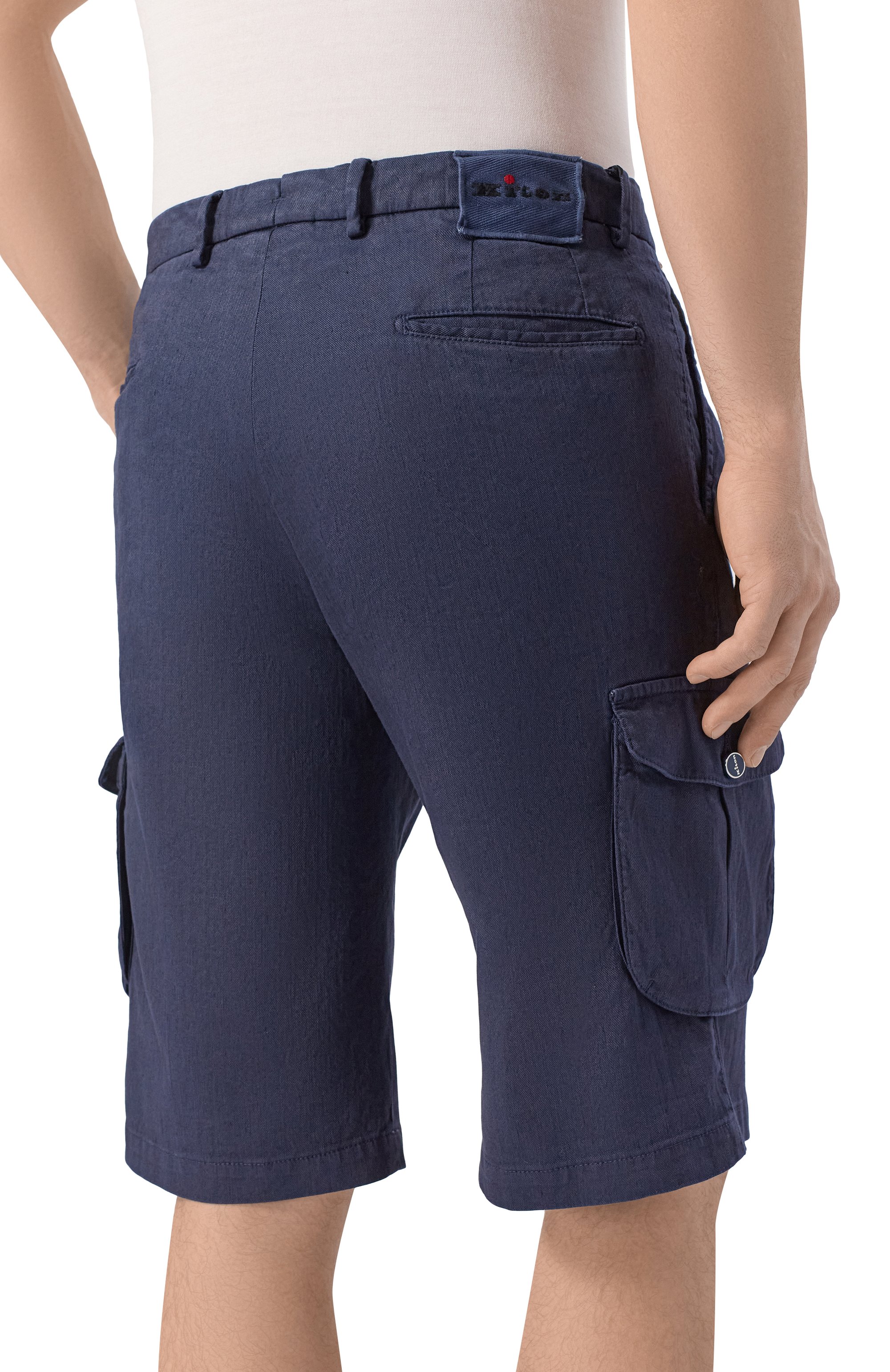 Шорты изо льна и хлопка KITON, арт. UFPPBK0603H, фото 4