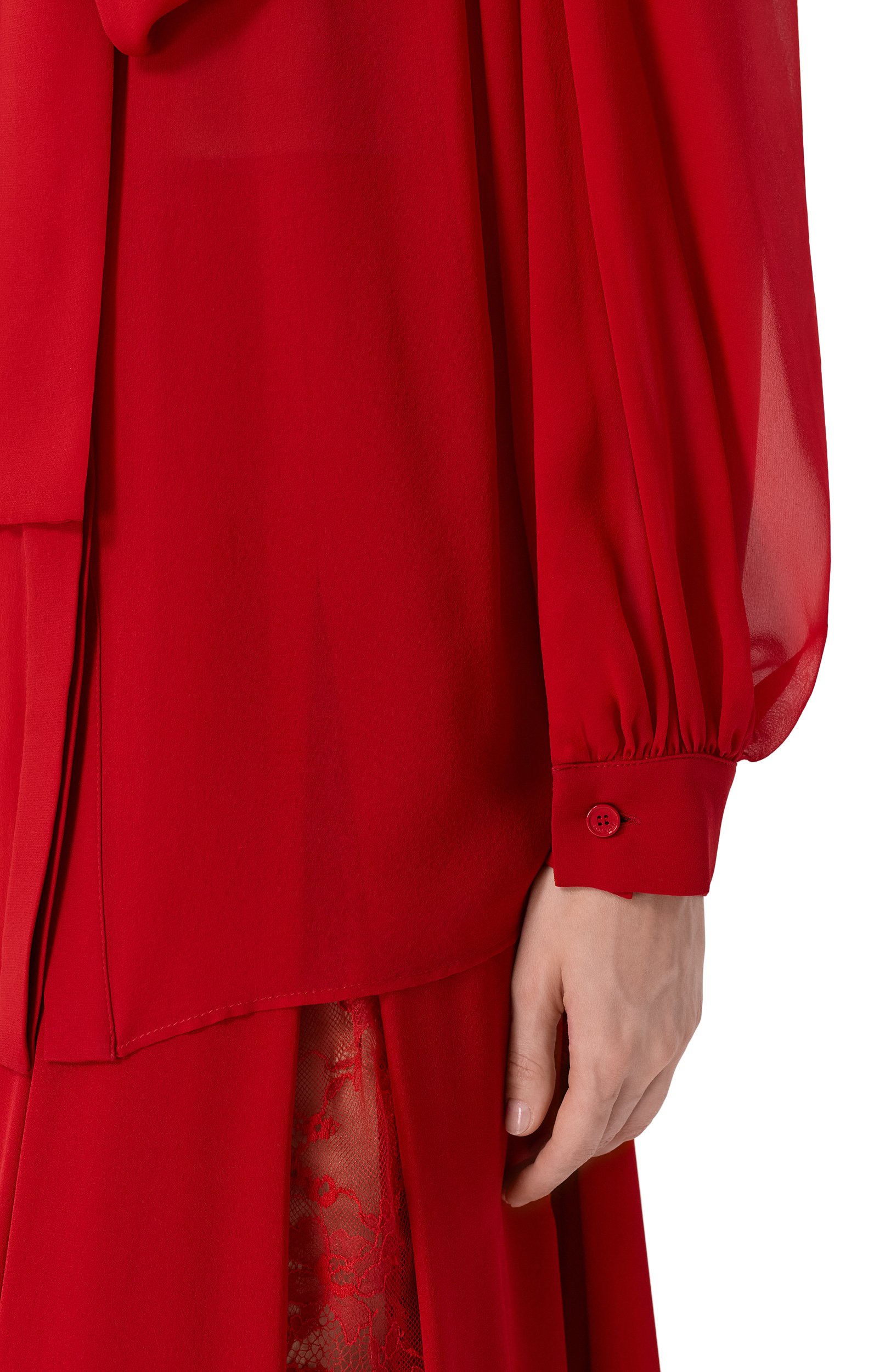 Шелковая блузка ELIE SAAB красного цвета по цене 199500 руб., арт. T0401NP26/SI001, фото 5 Шелковая блузка ELIE SAAB, арт. T0401NP26/SI001, фото 5