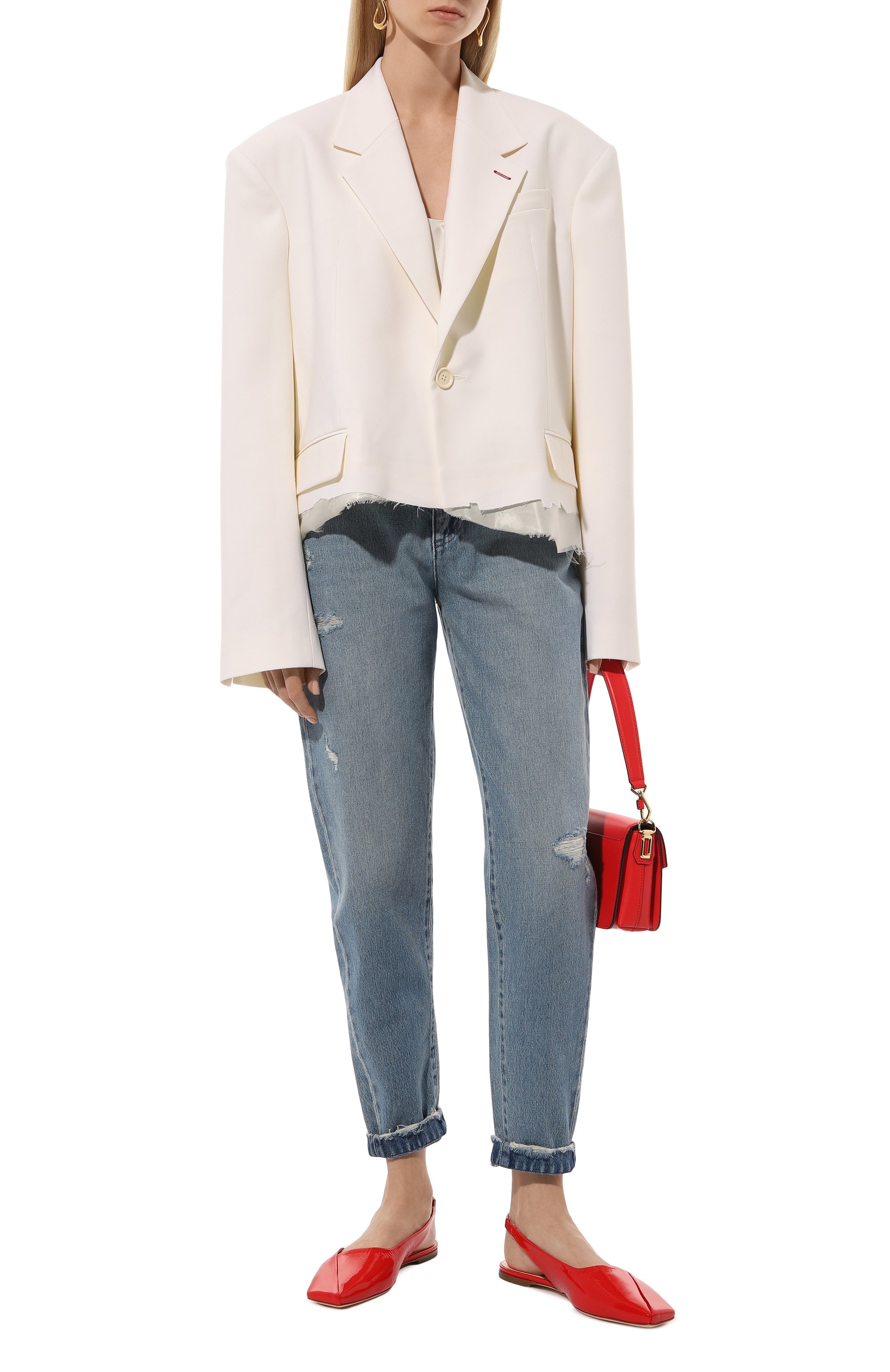 Кожаные балетки rina AGL красного цвета по цене 37700 руб., арт. D550002PC/PLUME, фото 2 Кожаные балетки rina AGL, арт. D550002PC/PLUME, фото 2