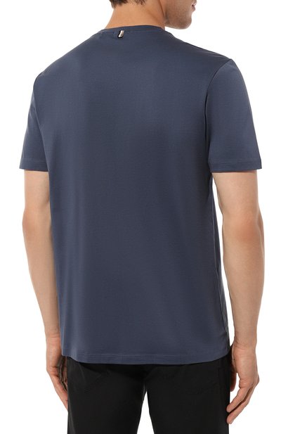 Хлопковая футболка BOSS синего цвета по цене 11950 руб., арт. 50468395, фото 4 Хлопковая футболка BOSS, арт. 50468395, фото 4