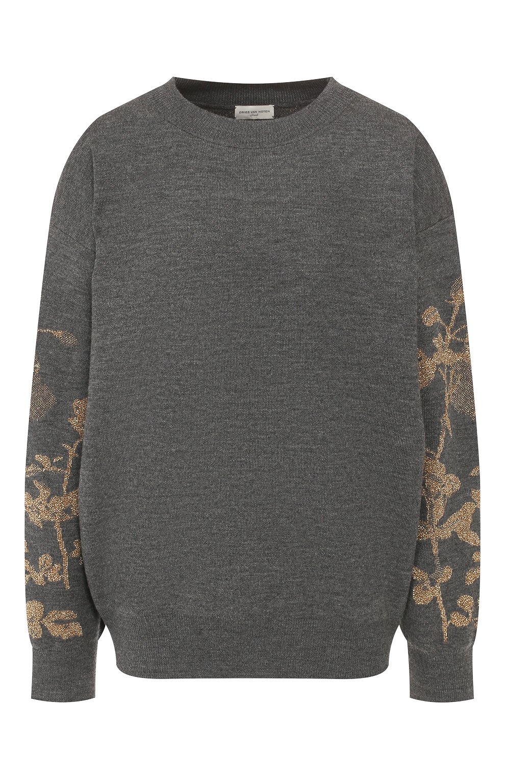 Шерстяной пуловер DRIES VAN NOTEN темно-серого цвета по цене 57000 руб., арт. 192-11204-8726, фото 1 Шерстяной пуловер DRIES VAN NOTEN, арт. 192-11204-8726, фото 1