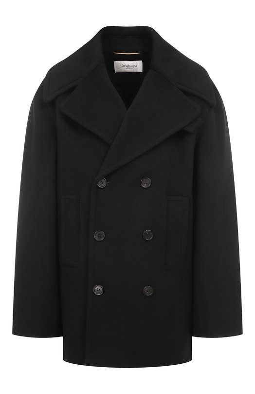 Шерстяное полупальто Saint Laurent 838047/Y060R Чёрный 838047/Y060R