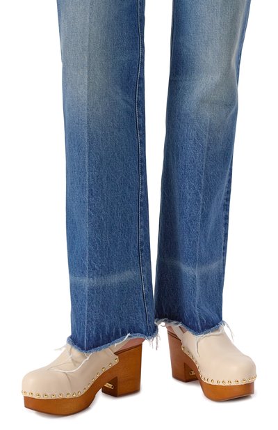 Кожаные сабо jeanette CHLOÉ кремового цвета по цене 137000 руб., арт. CHC25U10VLT, фото 3 Кожаные сабо jeanette CHLOÉ, арт. CHC25U10VLT, фото 3