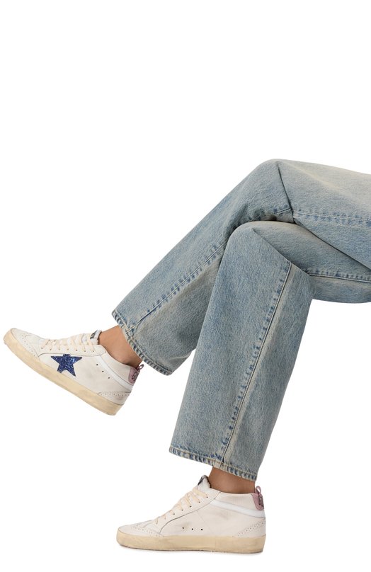 Кожаные кеды Mid Star Golden Goose Deluxe Brand GWF00122.F003979 Белый  GWF00122.F003979 Фото 2
