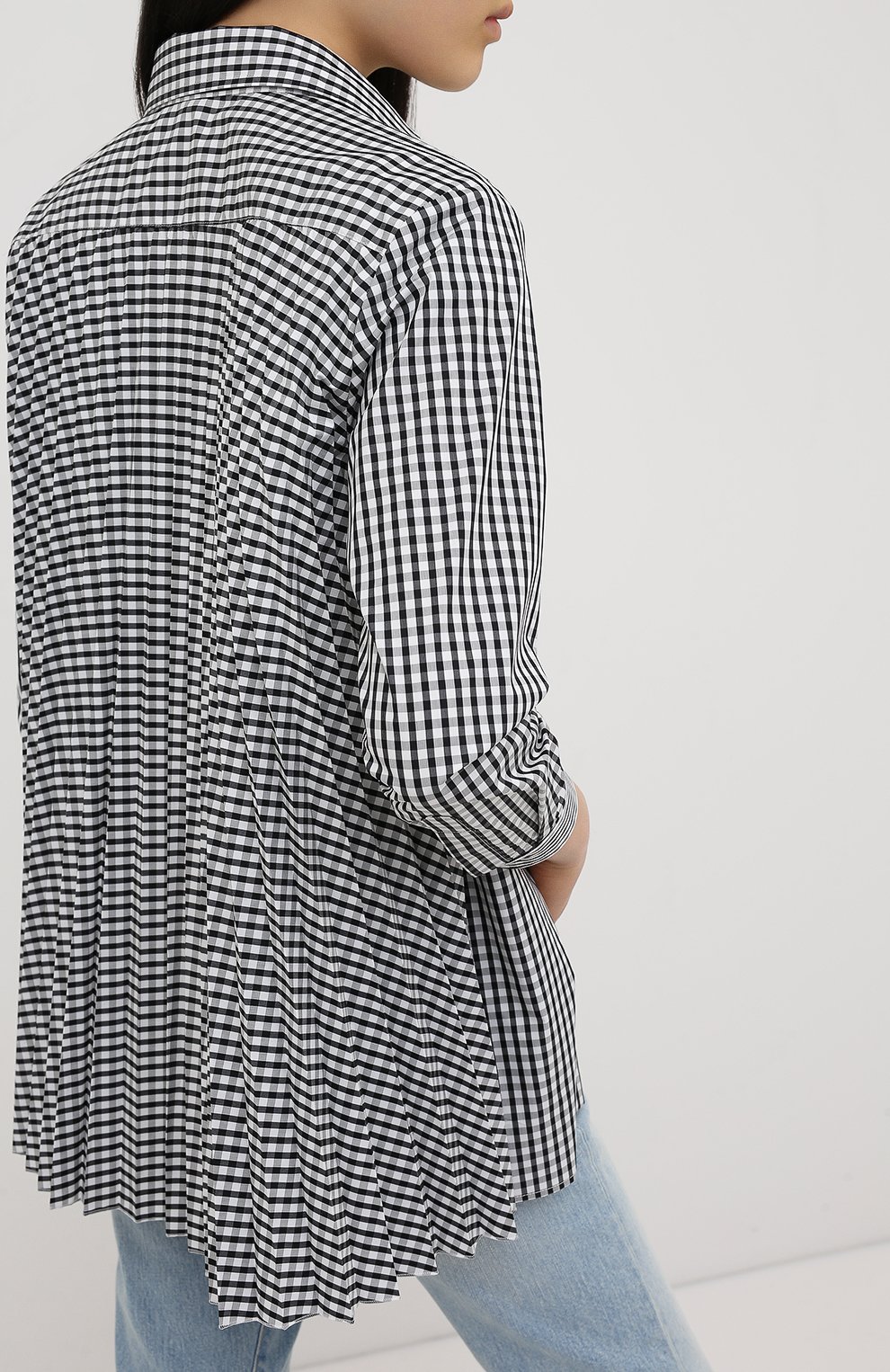 Хлопковая рубашка REDVALENTINO черно-белого цвета по цене 48500 руб., арт. UR3ABE20/55Y, фото 4 Хлопковая рубашка REDVALENTINO, арт. UR3ABE20/55Y, фото 4