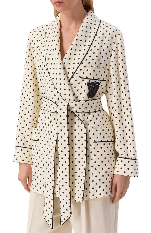 Жакет из вискозы Valentino 8B3CJ420/98S Кремовый  8B3CJ420/98S Фото 3