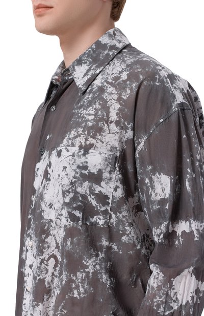 Хлопковая рубашка NEVER ENOUGH темно-серого цвета по цене 39950 руб., арт. 1B5M026-486/MSL019 W062 SH 5, фото 5 Хлопковая рубашка NEVER ENOUGH, арт. 1B5M026-486/MSL019 W062 SH 5, фото 5