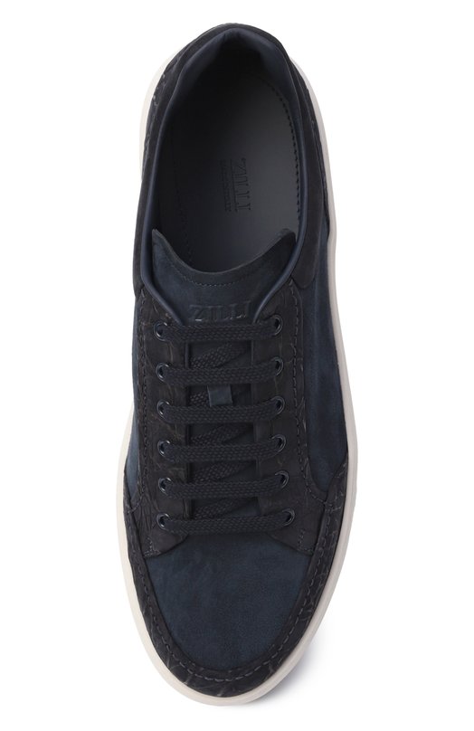 Замшевые кеды с отделкой из каймана Zilli H0255AM1178VZBA09 Синий  H0255AM1178VZBA09 Фото 6