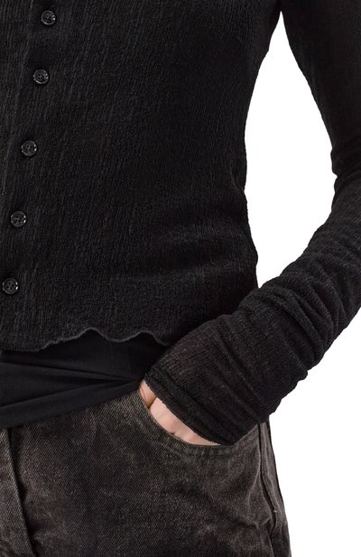 Шерстяная рубашка ANN DEMEULEMEESTER черного цвета по цене 78750 руб., арт. B0013581/FA619, фото 5 Шерстяная рубашка ANN DEMEULEMEESTER, арт. B0013581/FA619, фото 5