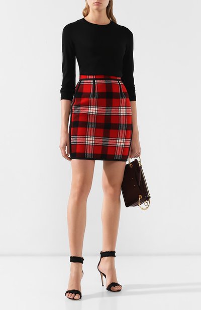 Шерстяная юбка DSQUARED2 красного цвета по цене 35250 руб., арт. S75MA0666/S52054, фото 2 Шерстяная юбка DSQUARED2, арт. S75MA0666/S52054, фото 2