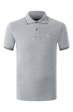 Мужское хлопковое поло EMPORIO ARMANI серого цвета, арт. 8N1FB4/1JPTZ | Фото 1 (Длина (для топов): Стандартные; Рукава: Короткие; Стили: Кэжуэл; Принт: Без принта; Застежка: Пуговицы; Материал внешний: Хлопок; Кросс-КТ: Джерси; Мужское Кросс-КТ: Футболка-одежда)