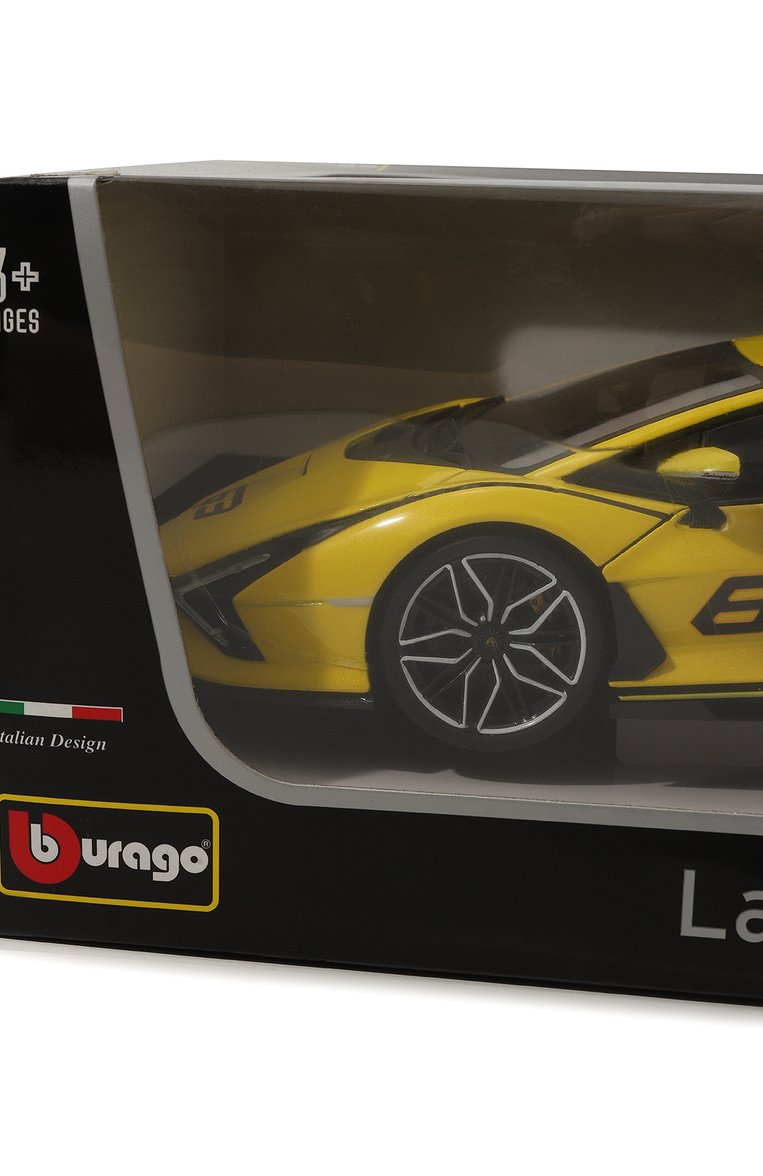 Детского коллекционная машинка lamborghini sian 1:18 BBURAGO желтого цвета, арт. 18-11100 | Фото 4 (Материал сплава: Проставлено; Материал: Металл; Нос: Не проставлено; Игрушки: Машинки - гоночные)