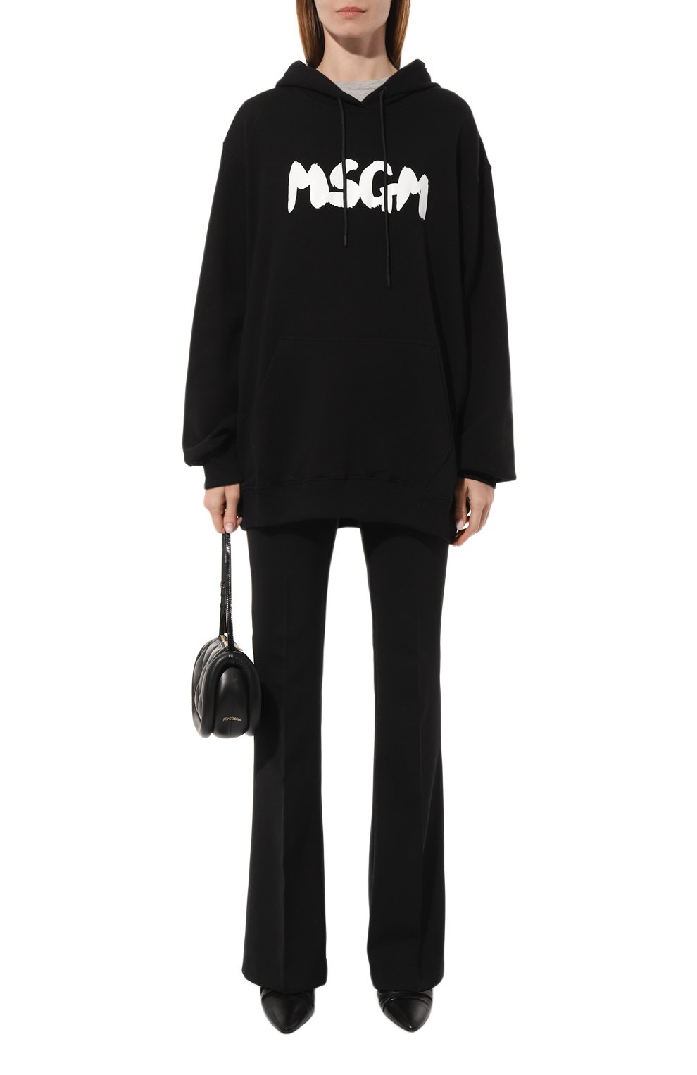 Хлопковое худи MSGM черного цвета по цене 29450 руб., арт. 3541MDM155/237799, фото 2 Хлопковое худи MSGM, арт. 3541MDM155/237799, фото 2