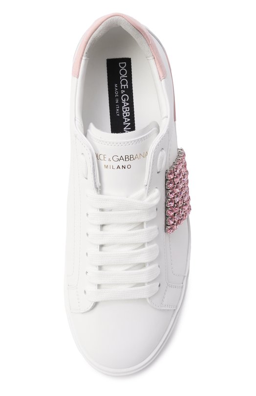 Кожаные кеды Portofino Vintage Dolce & Gabbana CK2311/A6N63 Белый  CK2311/A6N63 Фото 6