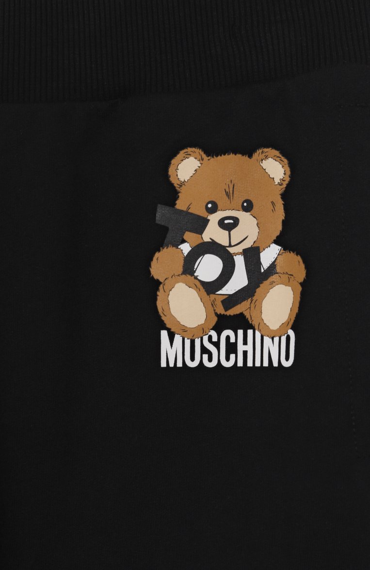 Детские хлопковые джоггеры MOSCHINO черного цвета, арт. HUP08F/LCA19/10-14 | Фото 3 (Материал внешний: Хлопок; Нос: Не проставлено; Мальчики Кросс-КТ: Джоггеры-одежда, Брюки-спорт; Тематический товар: Teddy Bear; Ростовка одежда: 10 - 11 лет | 140 - 146см, 12 лет | 152 см, 16 лет | 164 см)