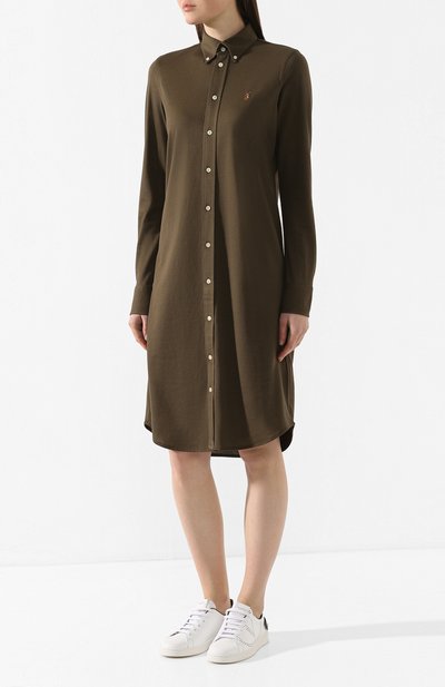 Хлопковое платье POLO RALPH LAUREN зеленого цвета по цене 16250 руб., арт. 211752654, фото 3 Хлопковое платье POLO RALPH LAUREN, арт. 211752654, фото 3