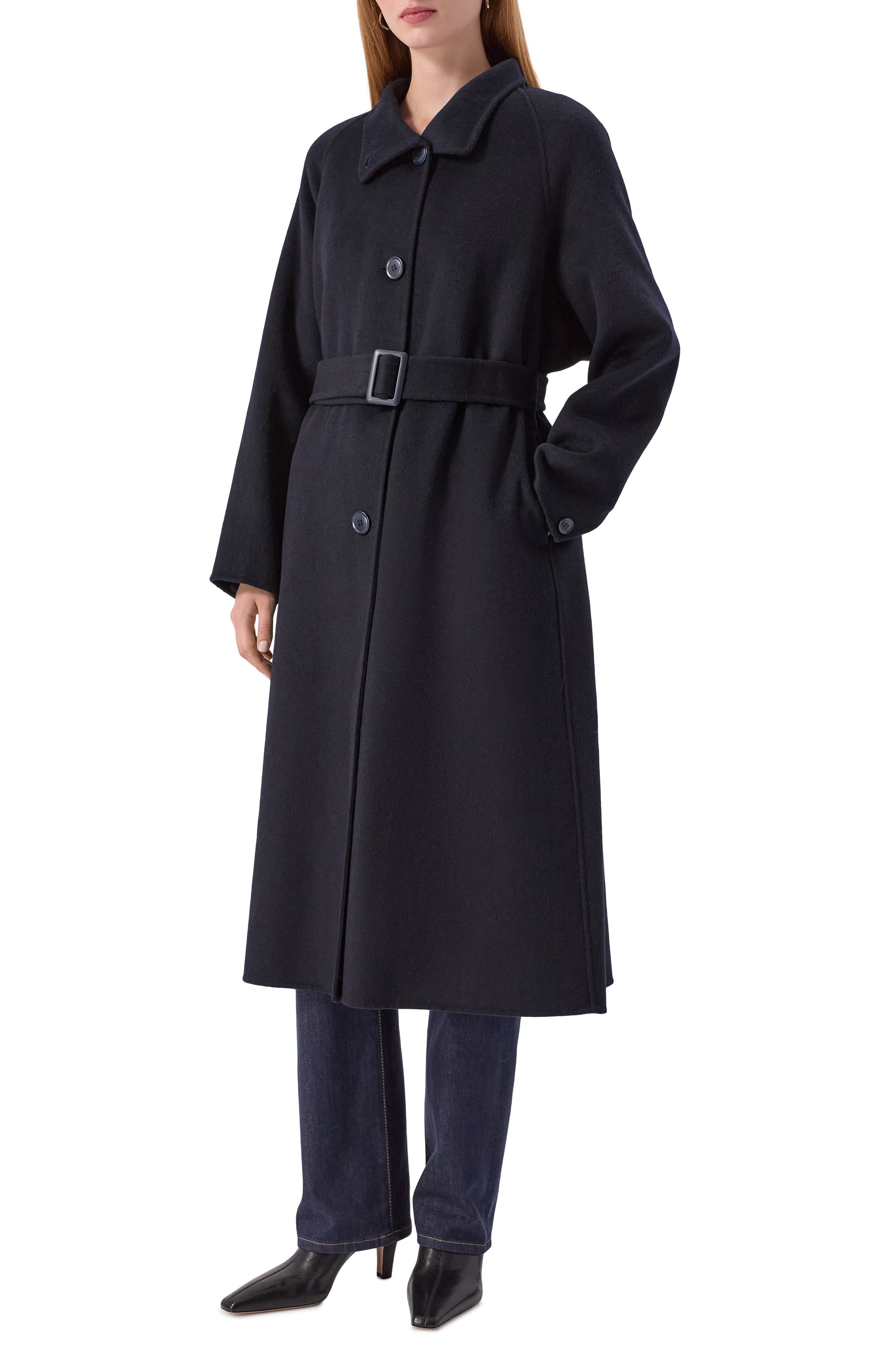 Пальто EMPORIO ARMANI темно-синего цвета по цене 106500 руб., арт. EW001301/AF14263, фото 3 Пальто EMPORIO ARMANI, арт. EW001301/AF14263, фото 3