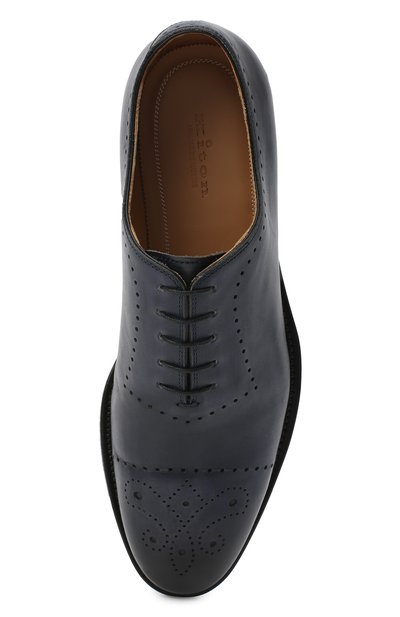 Кожаные оксфорды KITON темно-синего цвета по цене 266000 руб., арт. USSCARAN00100, фото 5 Кожаные оксфорды KITON, арт. USSCARAN00100, фото 5