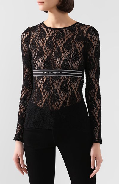 Топ DOLCE & GABBANA черного цвета по цене 74700 руб., арт. F74F7T/FLMPS, фото 3 Топ DOLCE & GABBANA, арт. F74F7T/FLMPS, фото 3