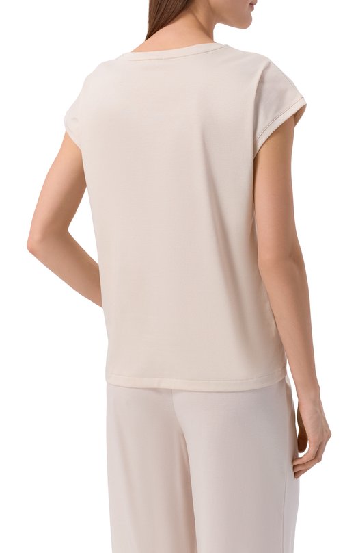 Хлопковая футболка Zimmerli 286-53110 Кремовый  286-53110 Фото 4