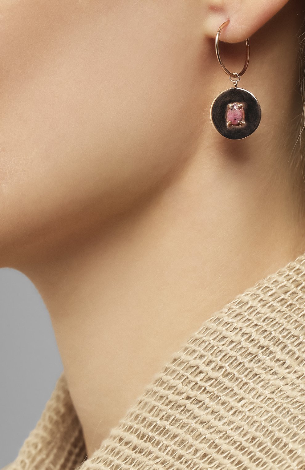 Серьги с родонитом: близнецы MOONKA, арт. in-er-rdn, фото 2