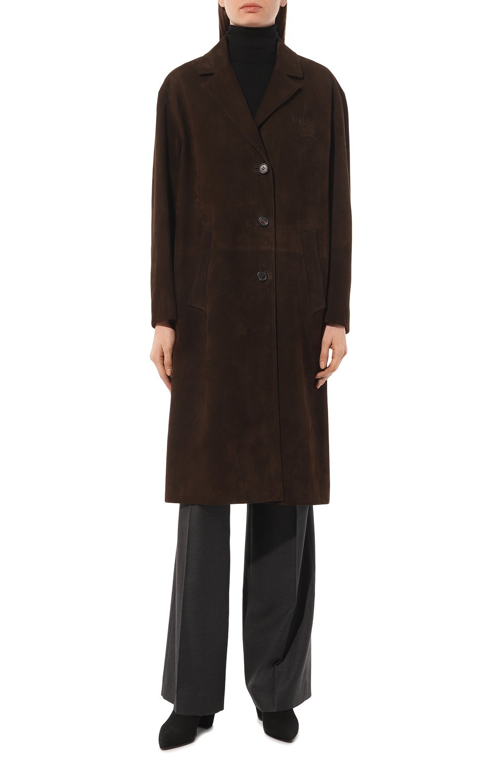Замшевое пальто PRADA, арт. 56A018-1FEK-F0003, фото 3