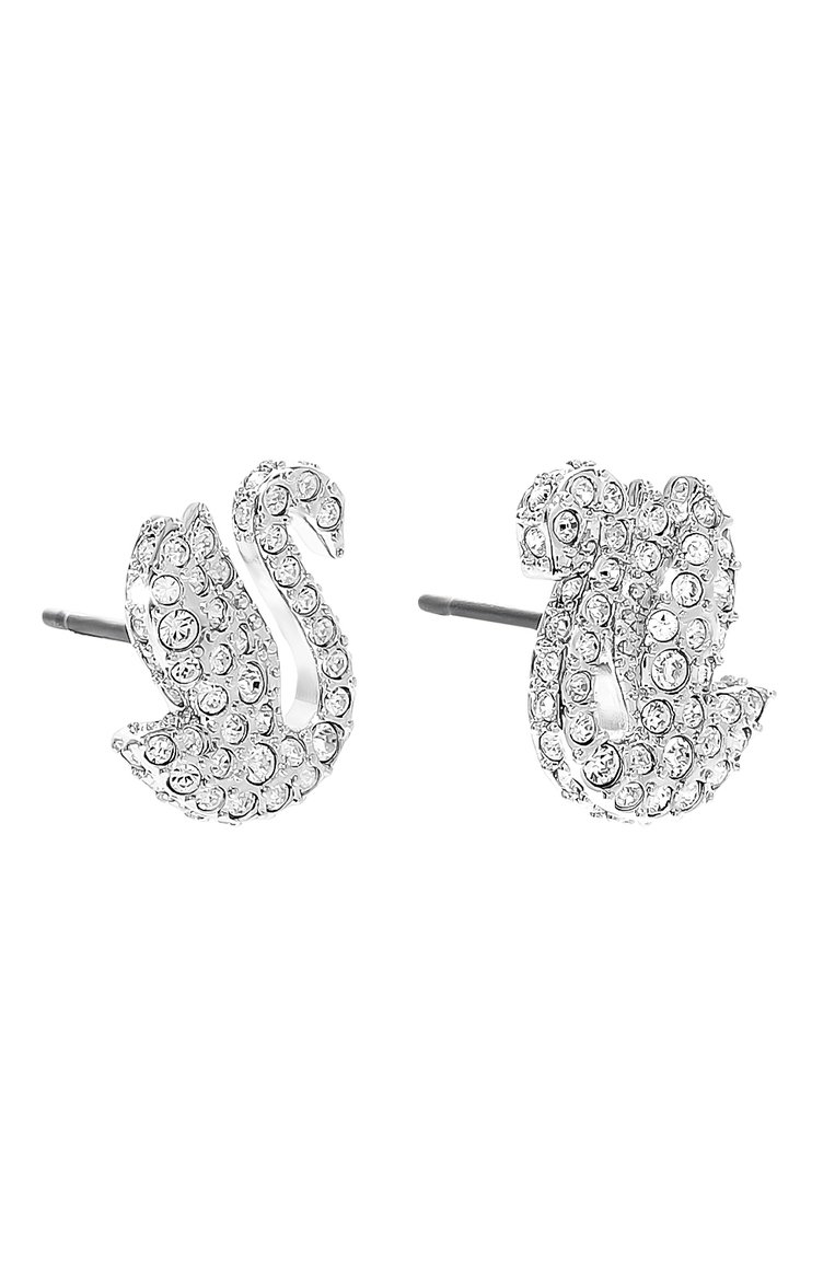 Женские серьги iconic swan SWAROVSKI серебряного цвета, арт. 5647873 | Фото 3 (Региональные ограничения белый список (Axapta Mercury): Не проставлено; Нос: Не проставлено; Материал: Металл, Кристаллы)