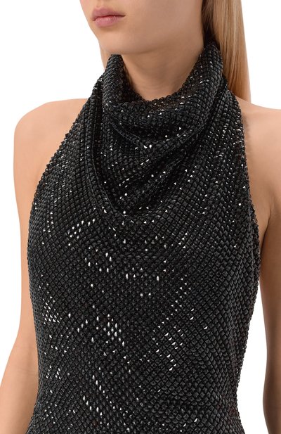 Платье с отделкой стразами KAMILLA PURSHIE черного цвета по цене 260000 руб., арт. KP 2026/17, фото 4 Платье с отделкой стразами KAMILLA PURSHIE, арт. KP 2026/17, фото 4