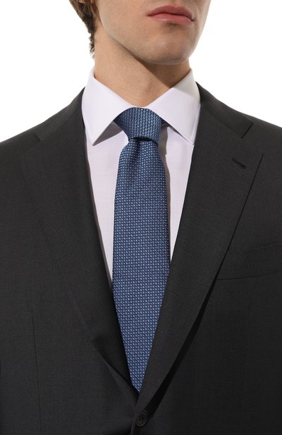 Шелковый галстук LANVIN темно-синего цвета по цене 15000 руб., арт. 2109/TIE, фото 2 Шелковый галстук LANVIN, арт. 2109/TIE, фото 2