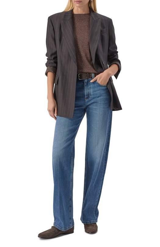 Шерстяной жакет Brunello Cucinelli MB1467267P Коричневый  MB1467267P Фото 2