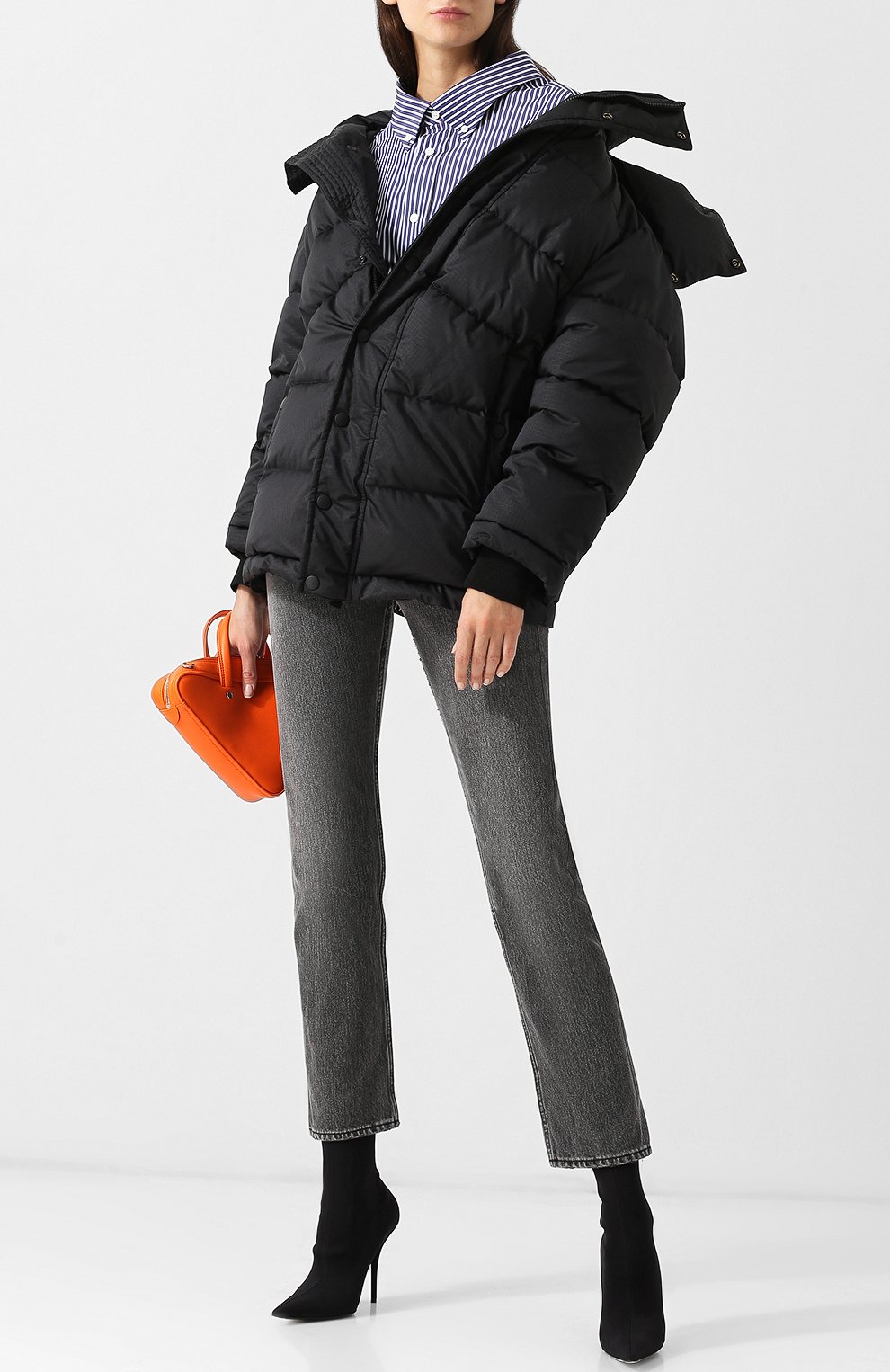 Стеганый пуховик с капюшоном и воротником-стойкой BALENCIAGA, арт. 528575/TYD33, фото 2