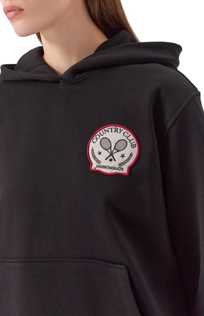 Хлопковое худи HINNOMINATE черного цвета по цене 18600 руб., арт. HMABW02095, фото 5 Хлопковое худи HINNOMINATE, арт. HMABW02095, фото 5