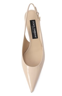 Женские лакированные туфли lollo 60 DOLCE & GABBANA светло-бежевого цвета, арт. CG0773/A1471 | Фото 6 (Материал внутренний: Натуральная кожа; Каблук высота: Средний; Подошва: Плоская; Материал внешний: Натуральная кожа; Женское Кросс-КТ: Слингбэки; Каблук тип: Шпилька; Автоматизация ТО: Проставлено; Автоматизация состава: Проставлено; Размерность: Товар большемерит)