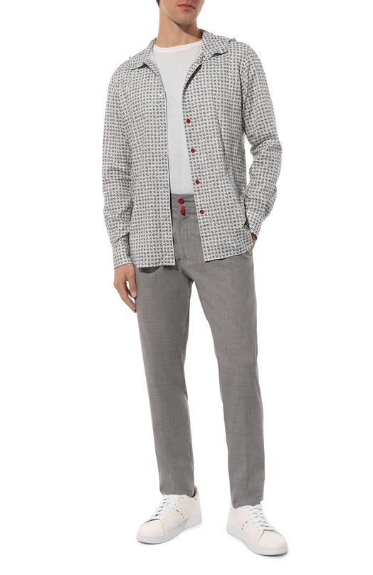Хлопковая рубашка Kiton UMCMARH08909 Серый  UMCMARH08909 Фото 2