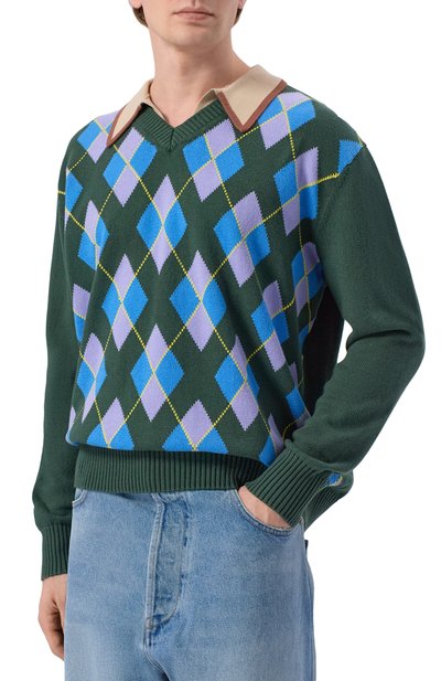 Свитер из хлопка и шерсти DRIES VAN NOTEN, арт. 021237/3730, фото 3