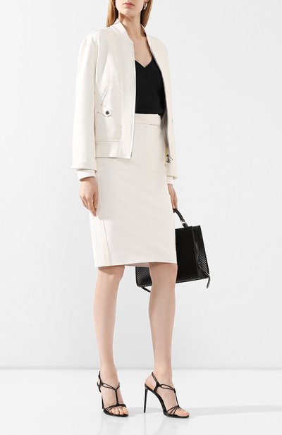 Кожаный бомбер TOM FORD белого цвета по цене 459500 руб., арт. CSL663-LEX251, фото 2 Кожаный бомбер TOM FORD, арт. CSL663-LEX251, фото 2