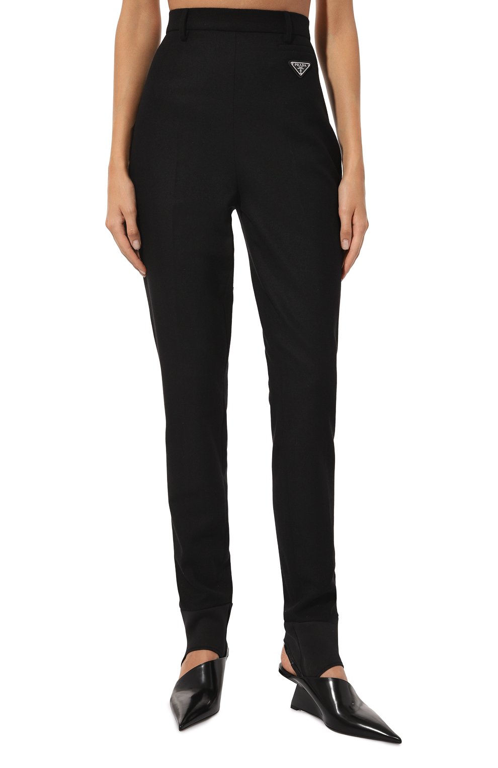 Шерстяные брюки со штрипка PRADA, арт. P279E-829-F0002-212, фото 3